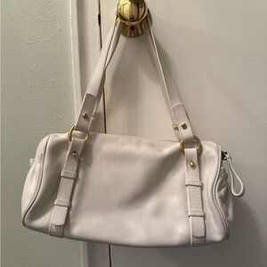 Elegant Ralph Lauren White Leather Shoulder Bag